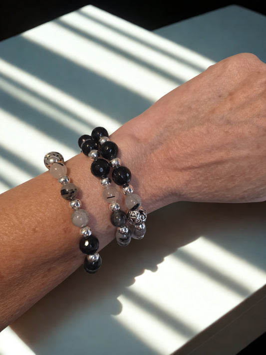 Tourmalated Quartz stretch bracelet