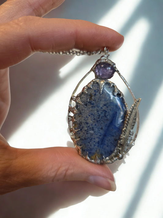 Dumerite & Tanzanite Pendant