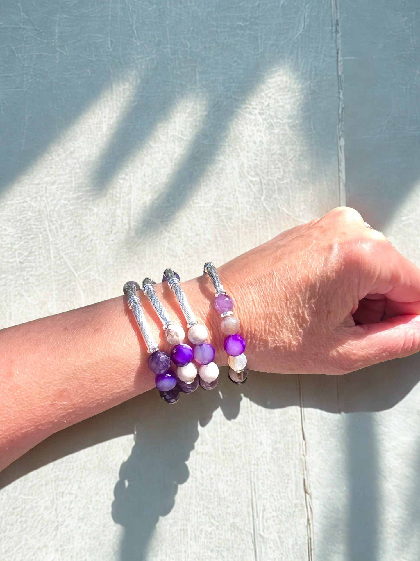 Amethyst + Agate Harmony Stretch Bracelet