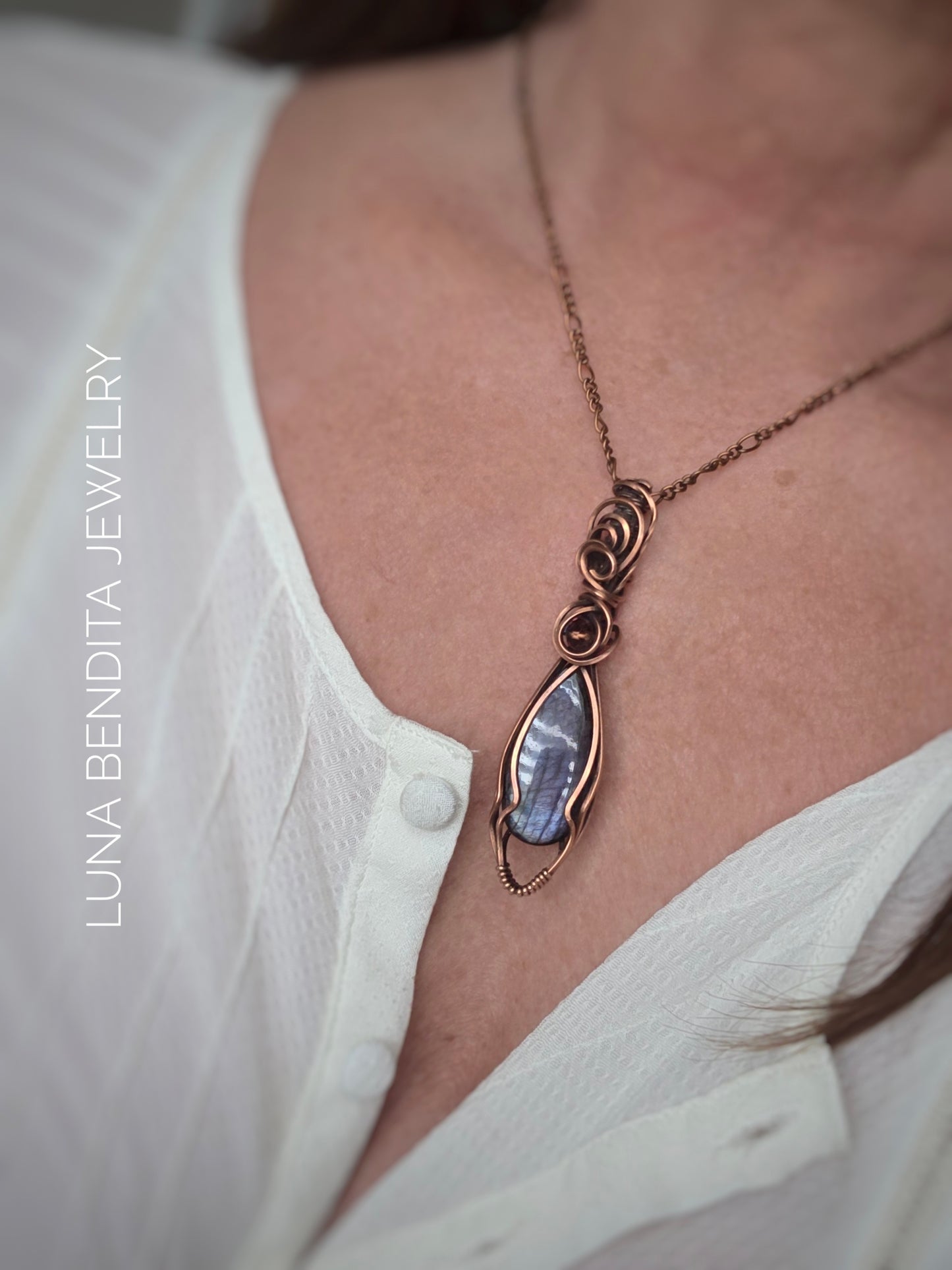 Purple Flash Labradorite Pendant
