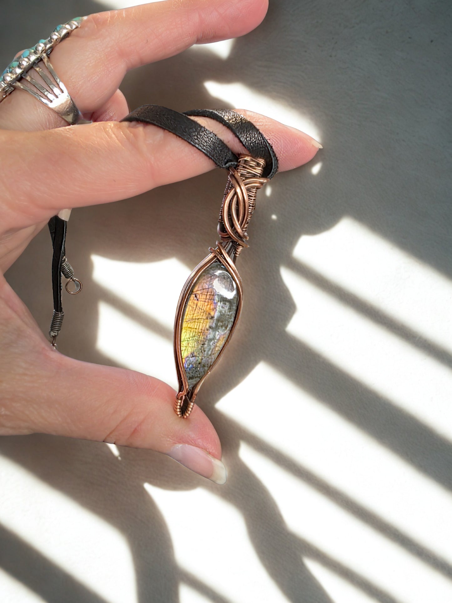 Labradorite Copper wirewrapped pendant