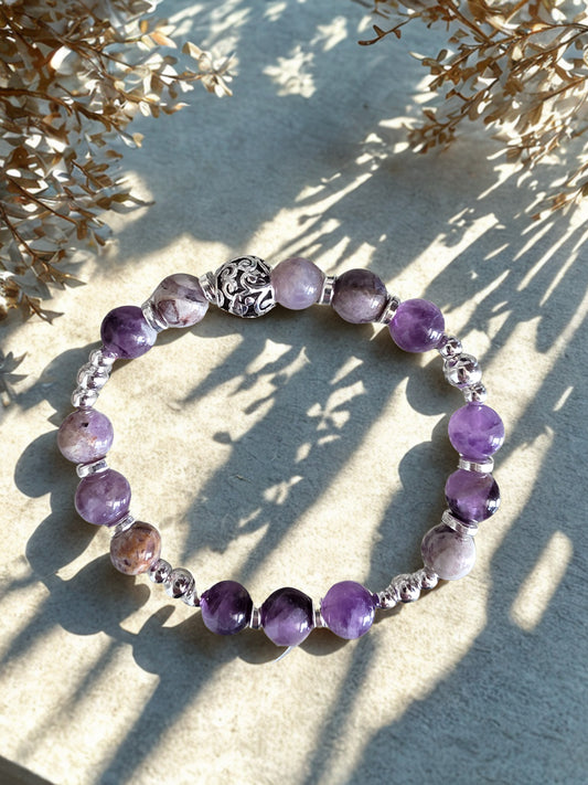 Dream Amethyst beaded stretch bracelet
