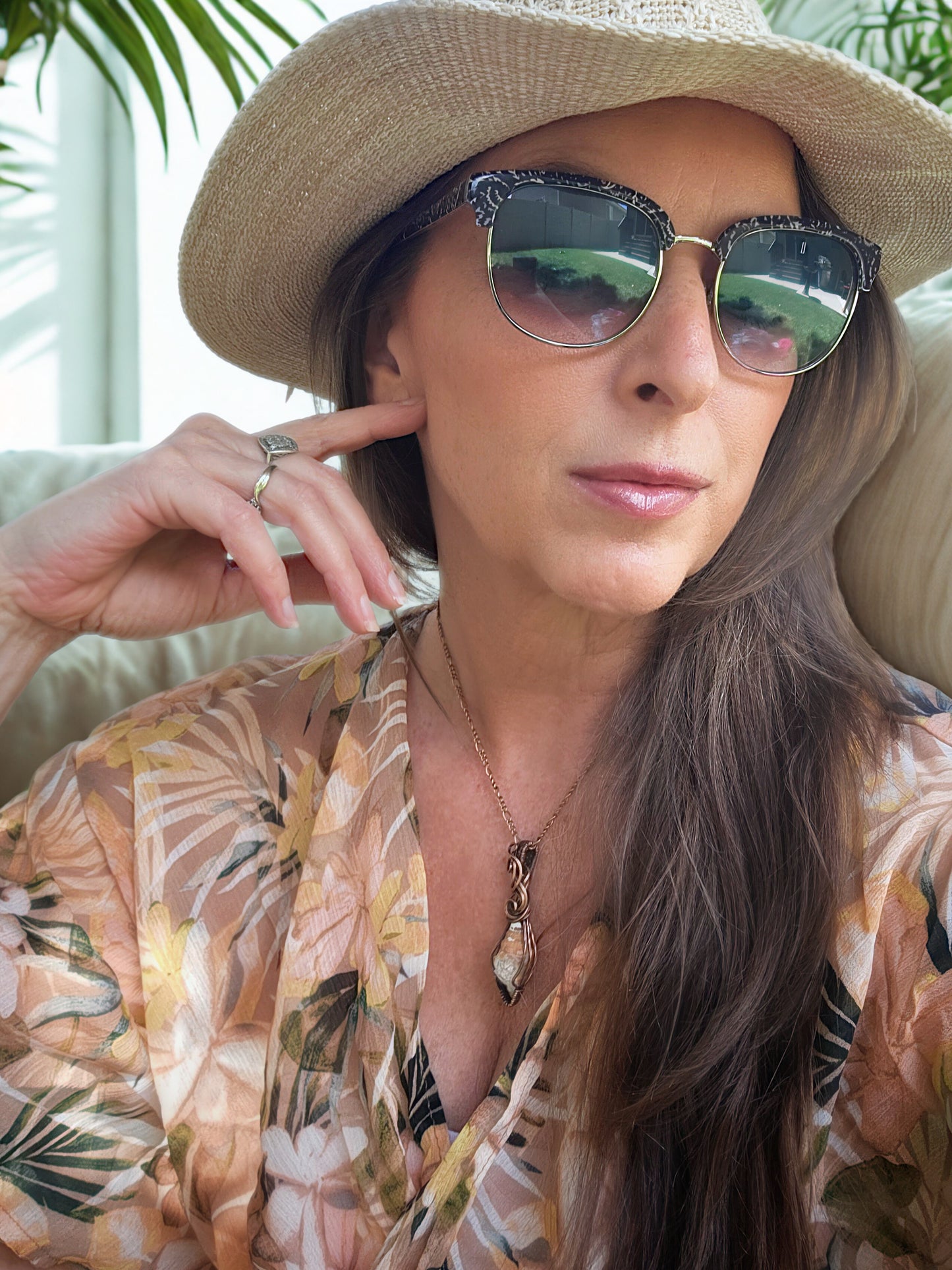 Herkimer Diamond Shell Pendant
