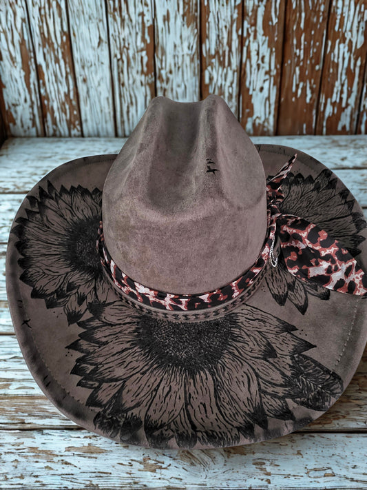 Handburned cowgirl Squash Hat
