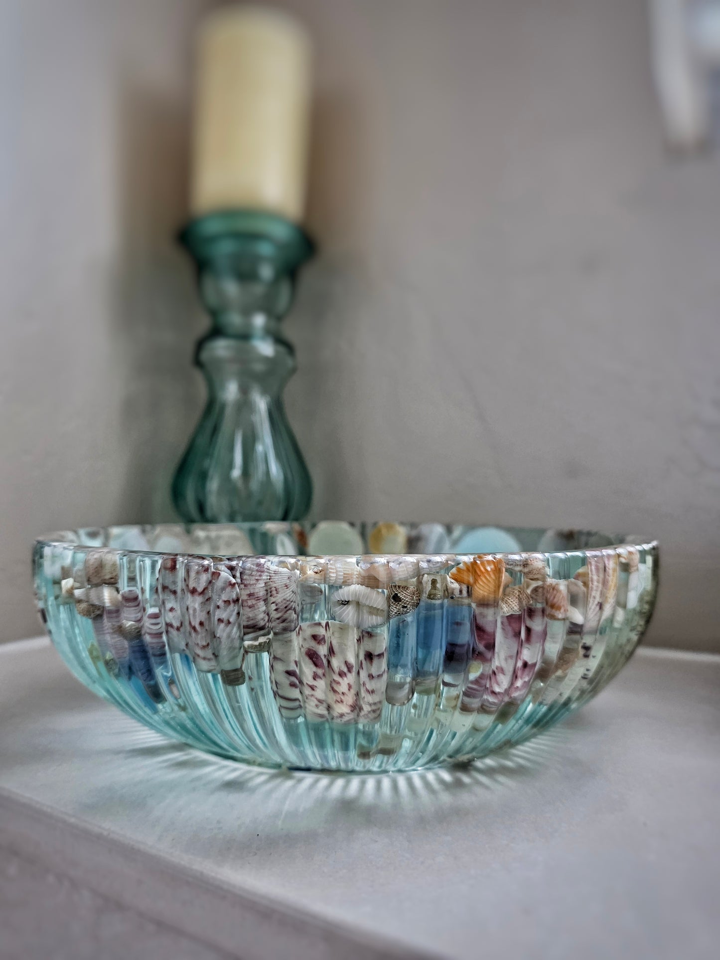 Handcrafted Ocean Resin Bowl – Coastal Home Decor – Beach Themed Centerpiece – One of a Kind Resin Art
