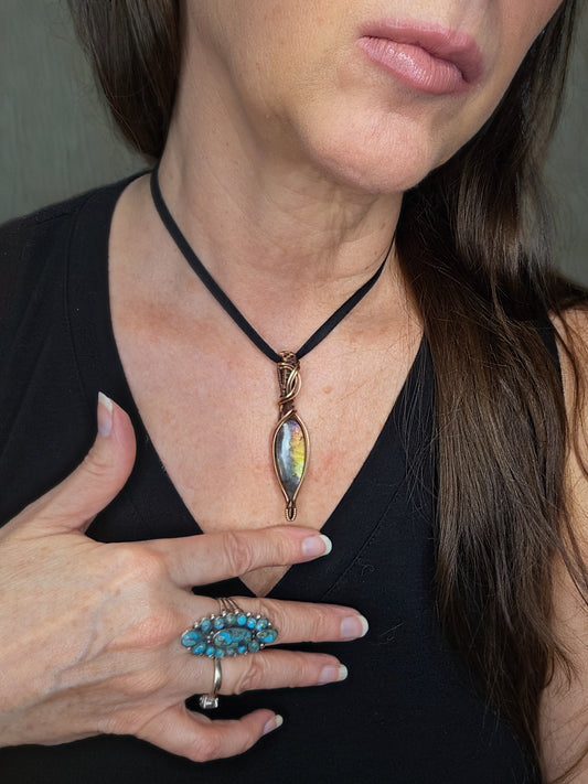 Labradorite Copper wirewrapped pendant
