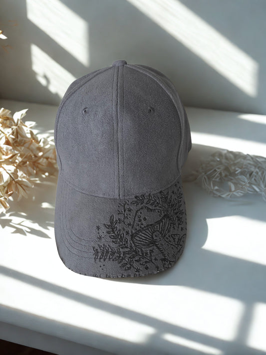 Grey Mushroom Handburned Cap