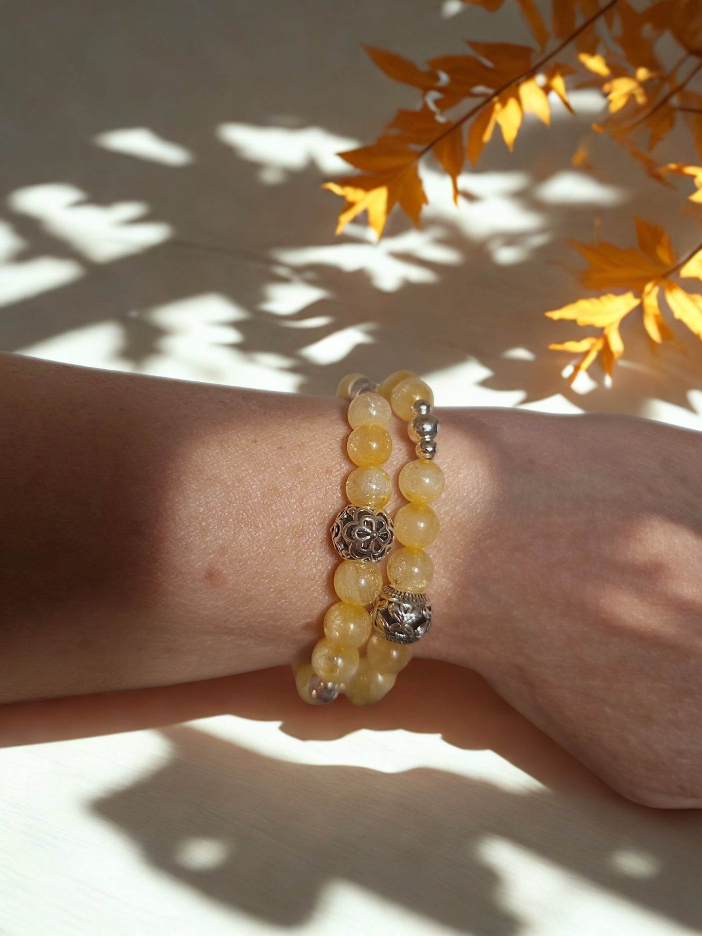 Citrine stretch bracelets