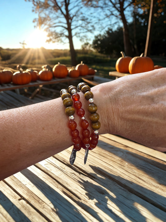 Carnelian fall bracelet