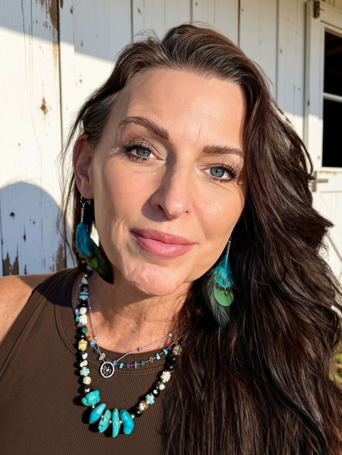 Boho Beaded necklace/ Agate / Magnesite