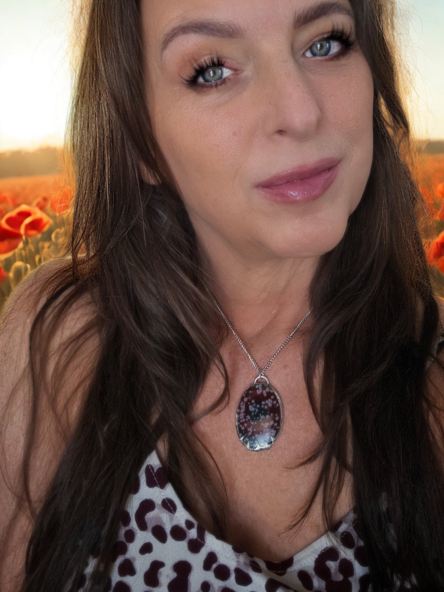 Snowflake Obsidian Unisex Pendant