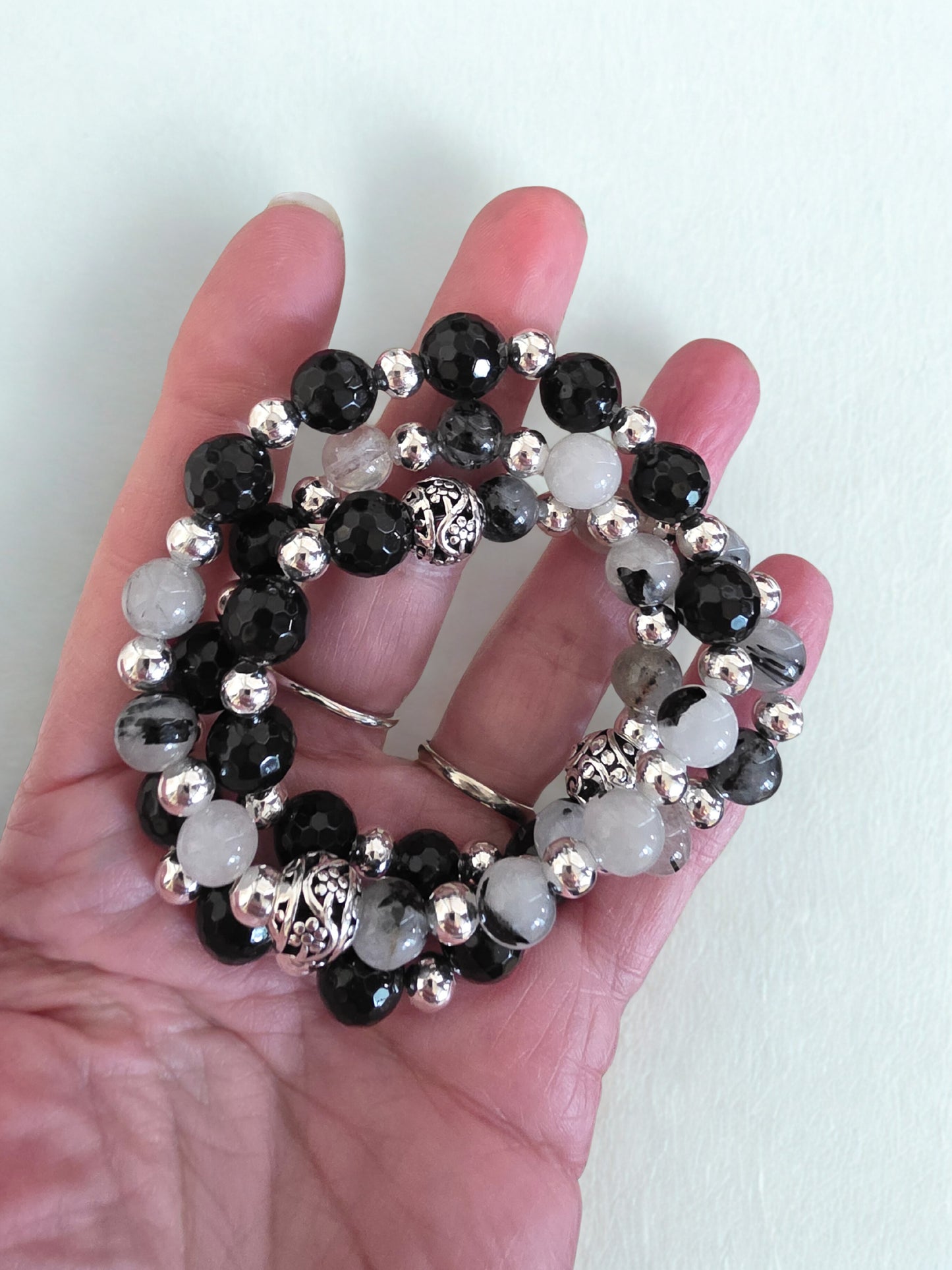 Tourmalated Quartz stretch bracelet