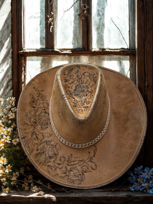 Handburned Cowgirl Hat