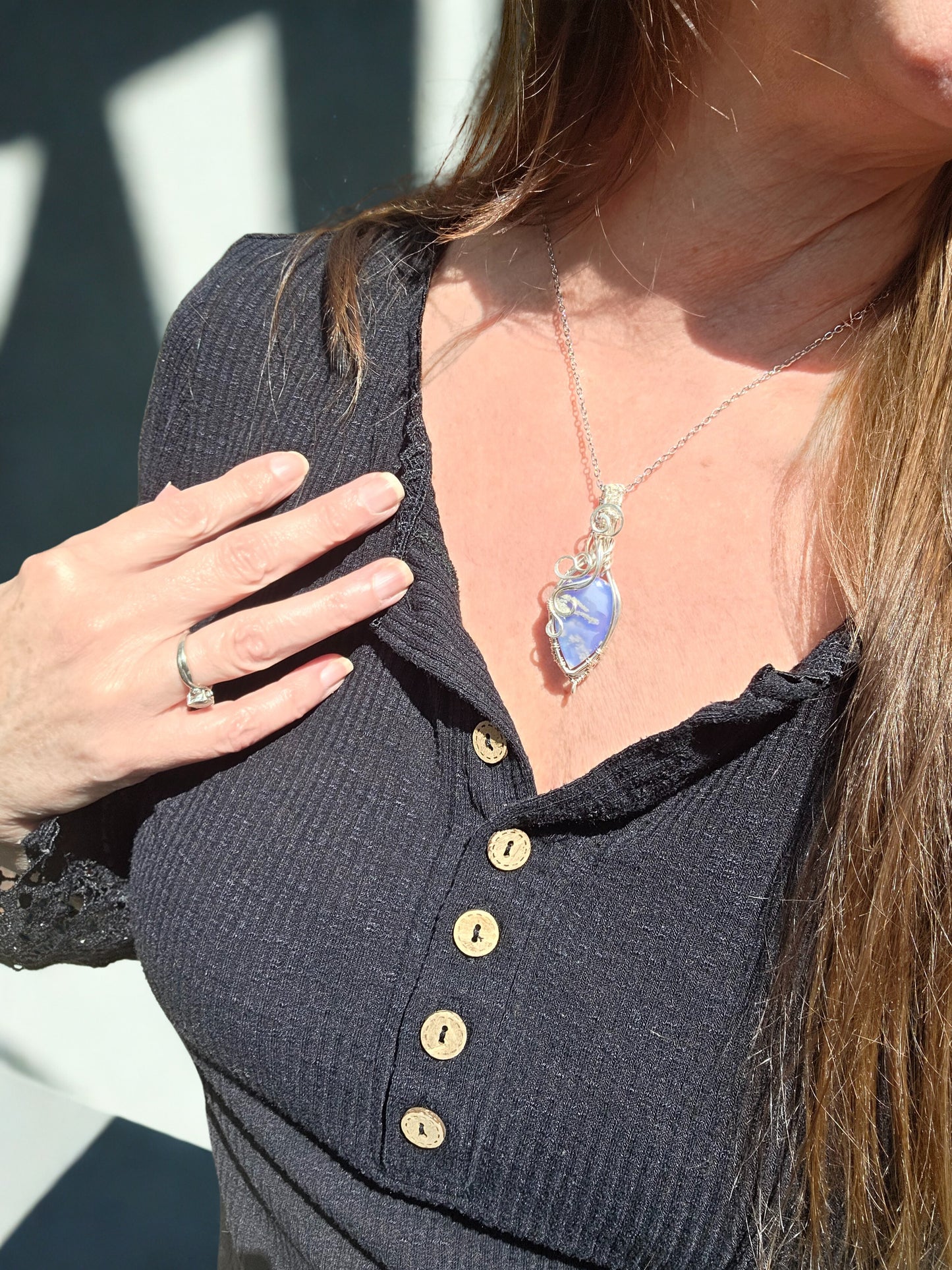 Aurora Sky Agate Doublet Coastal Pendant