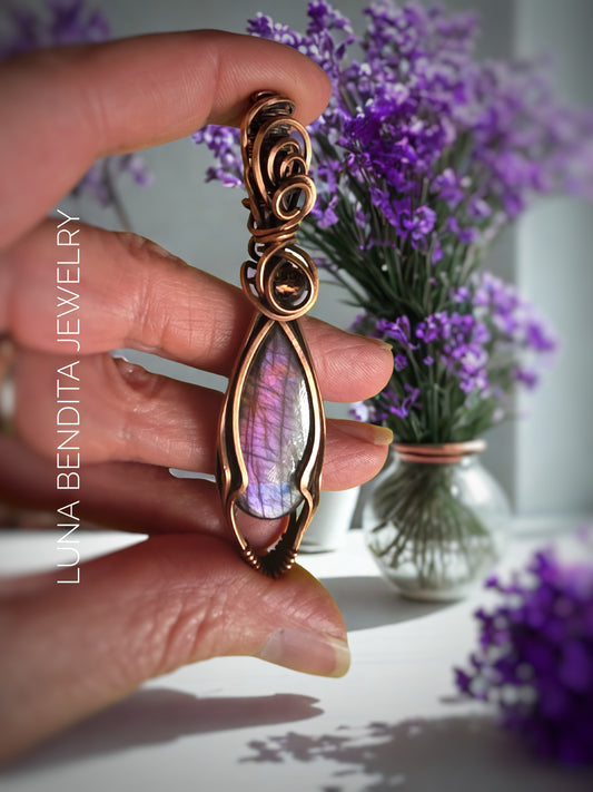 Purple Flash Labradorite Pendant