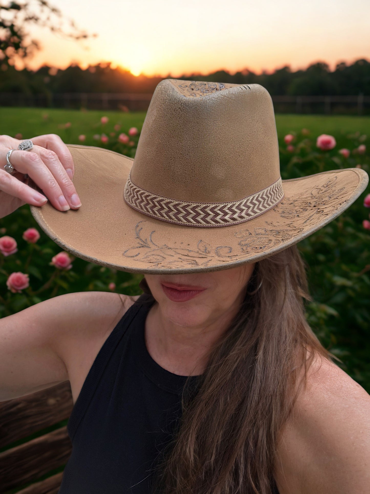 Handburned Cowgirl Hat