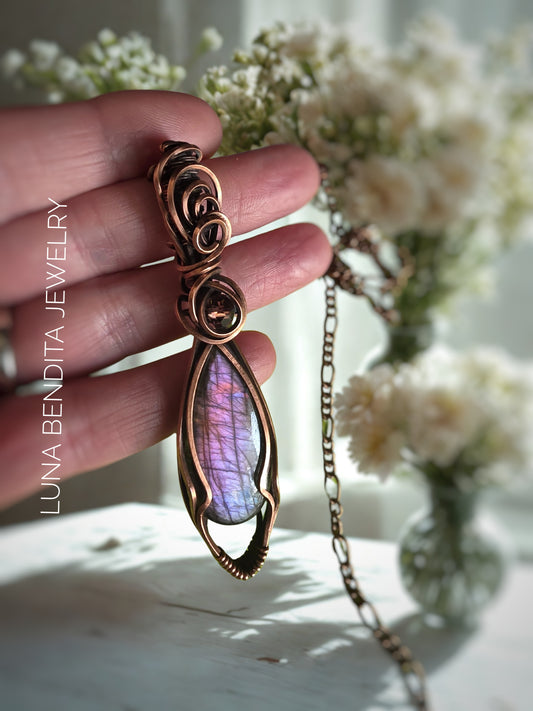 Purple Flash Labradorite Pendant