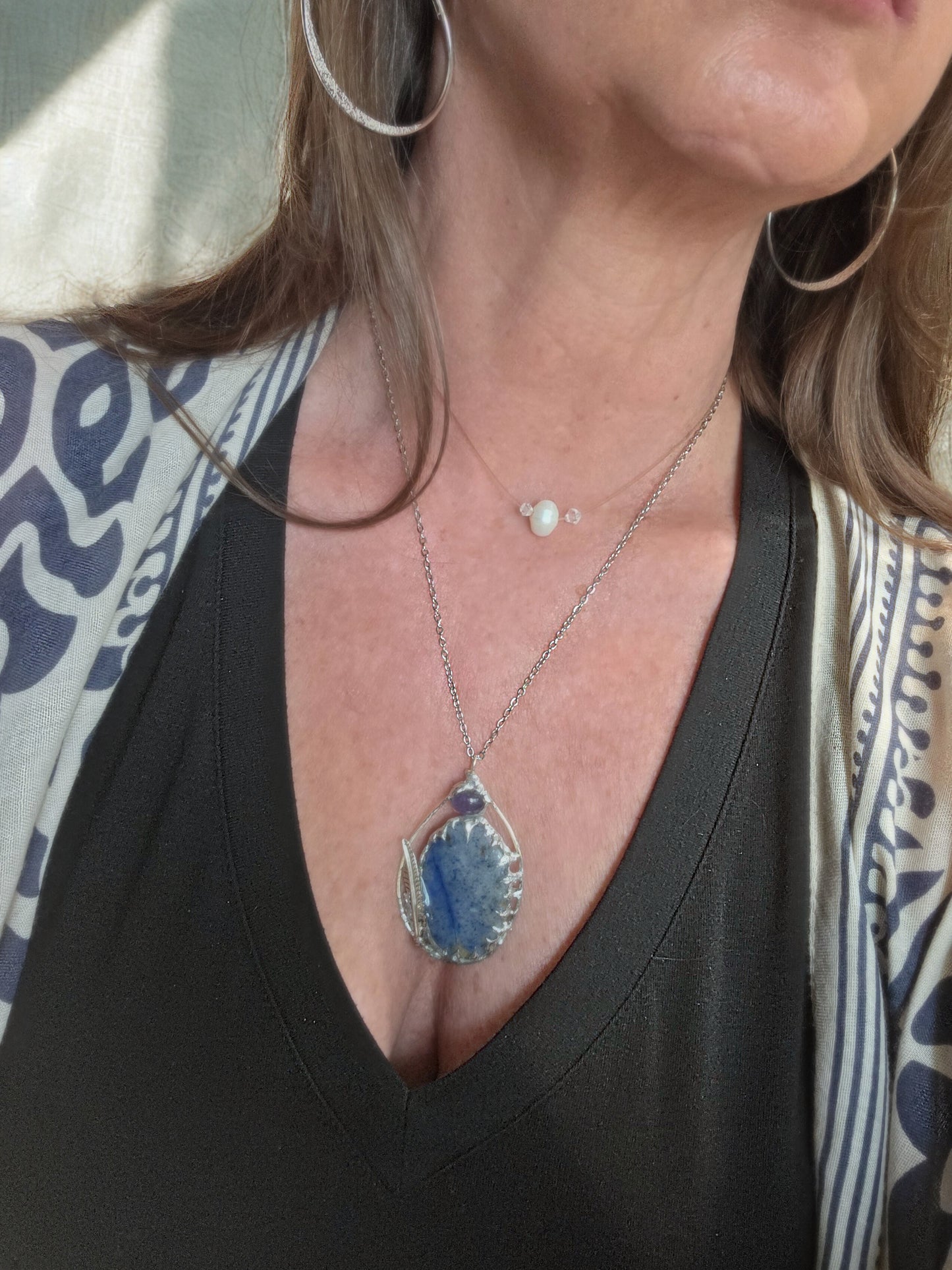 Dumerite & Tanzanite Pendant
