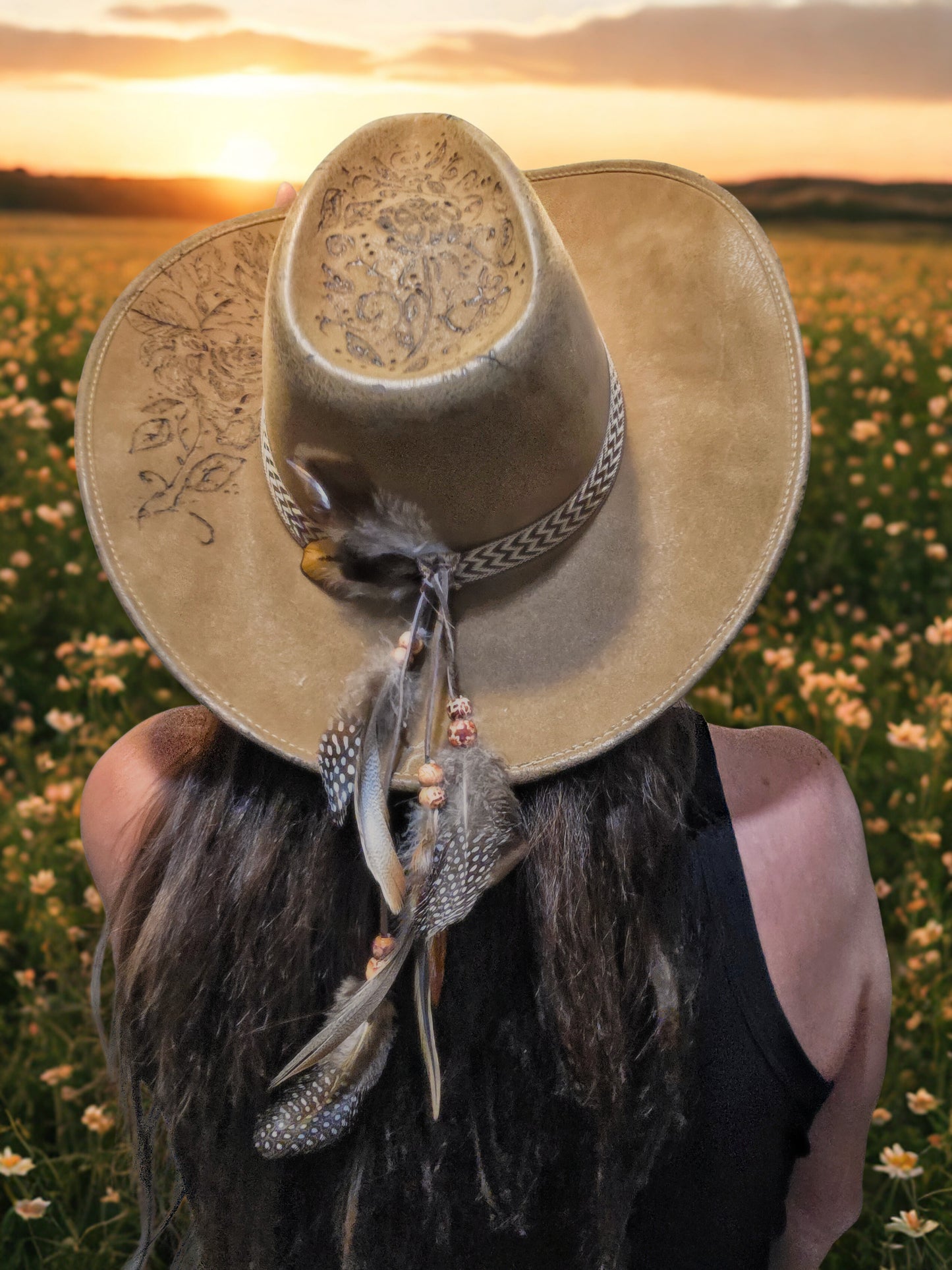 Handburned Cowgirl Hat