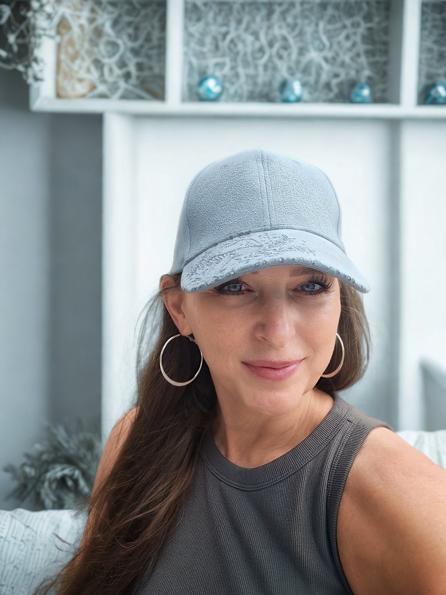 Grey Mushroom Handburned Cap