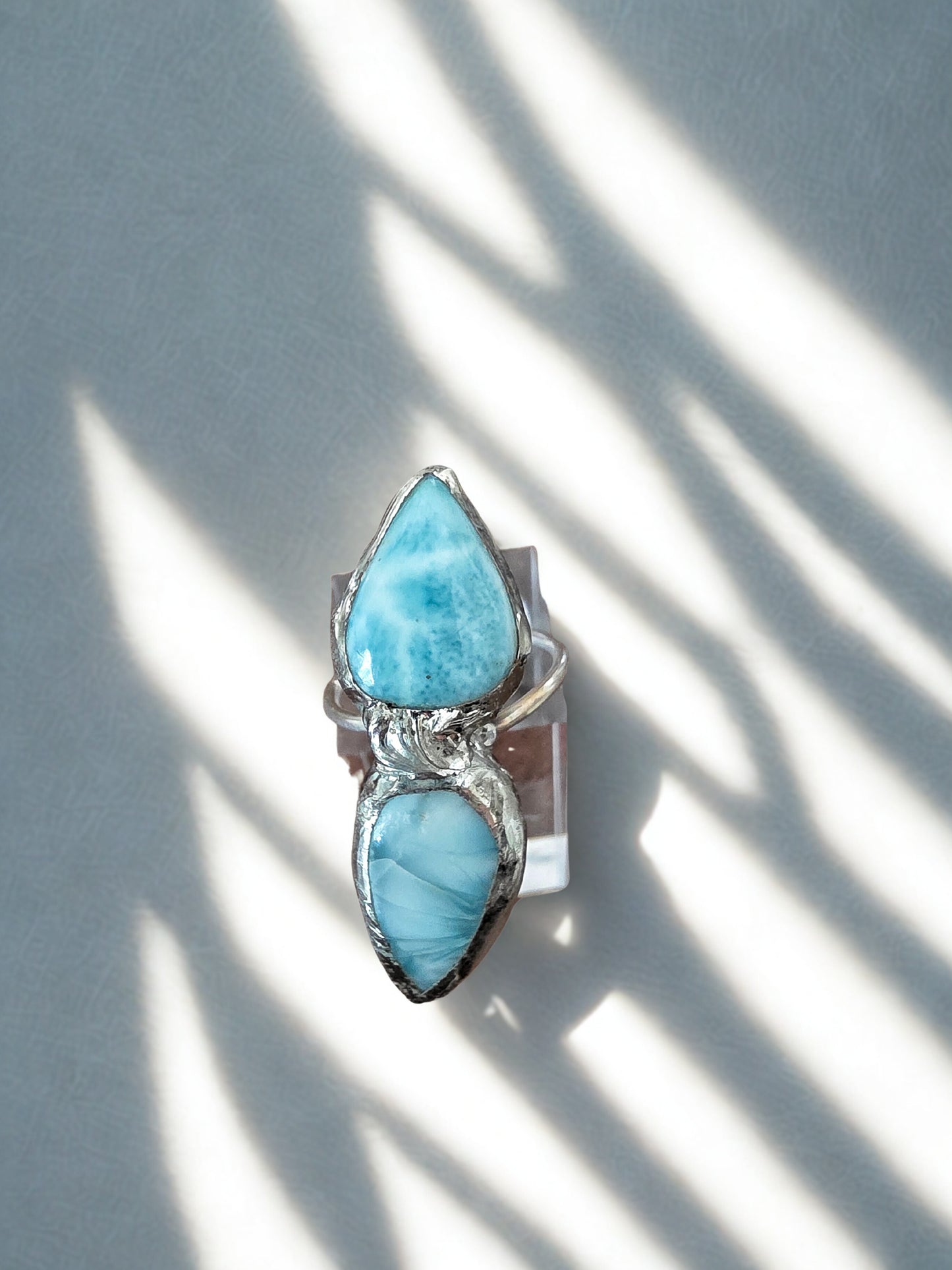 Double Larimar Statement Ring