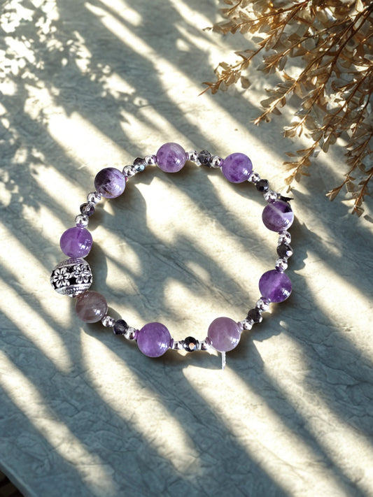 Amethyst stretch beaded bracelets