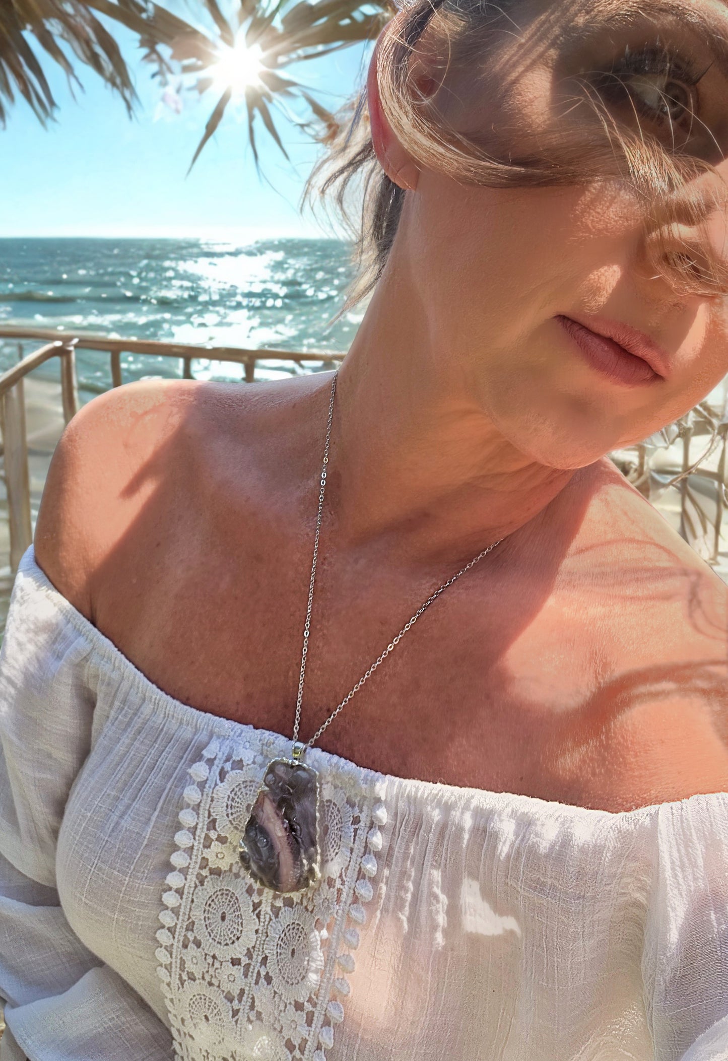 Handcrafted Purple Fluorite Mermaid Pendant | Soldered Artisan Necklace